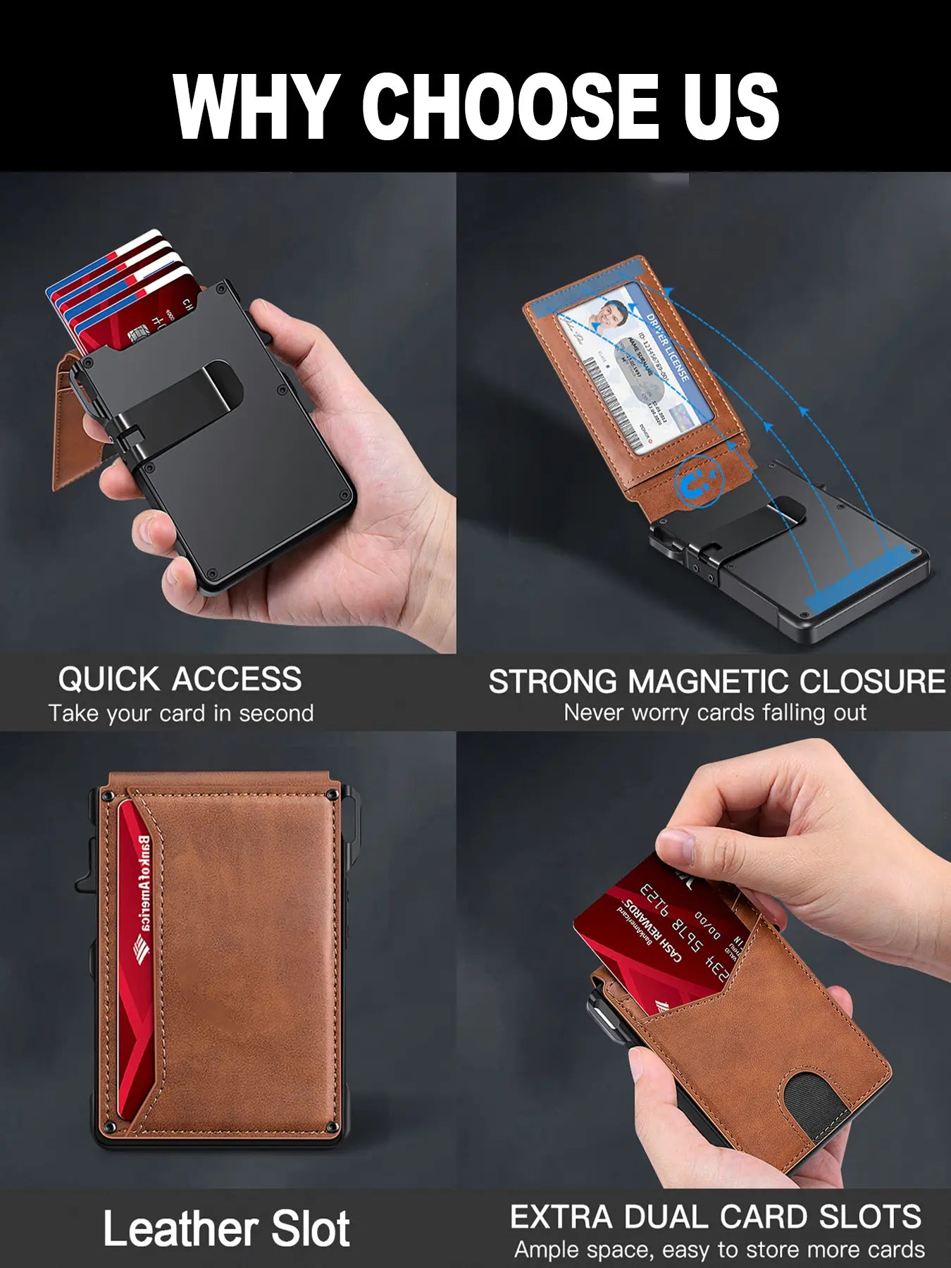 Minimalist RFID Blocking Wallet for Men Slim • Secure • Quick Access Everyday Carry