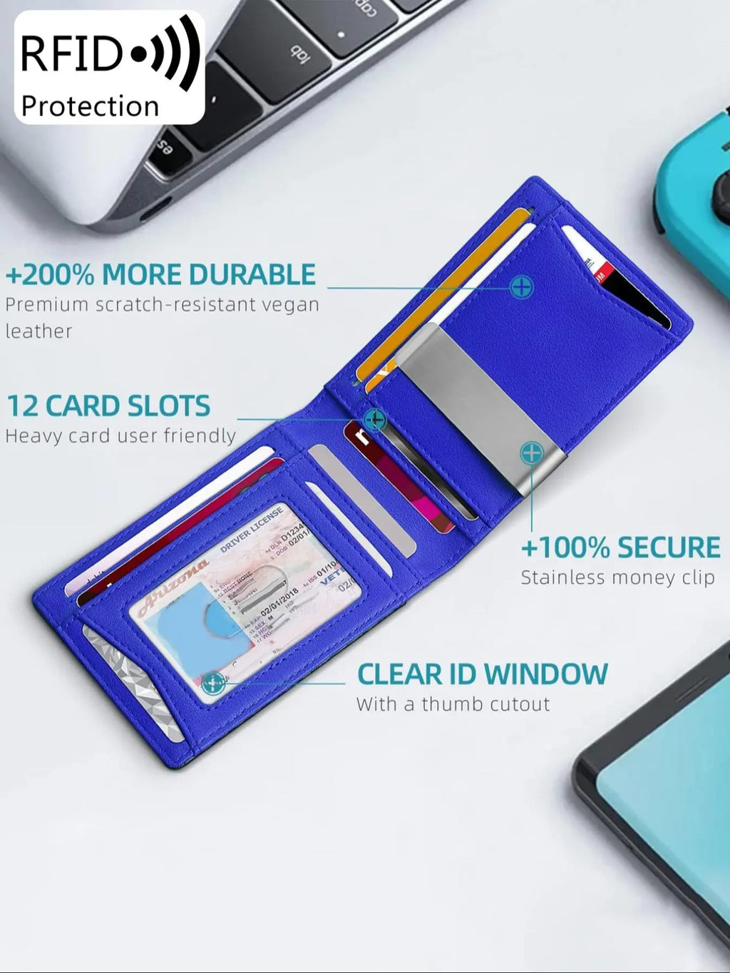 Minimalist Carbon Fiber RFID Wallet for Men Slim • Secure • Modern Everyday Carry