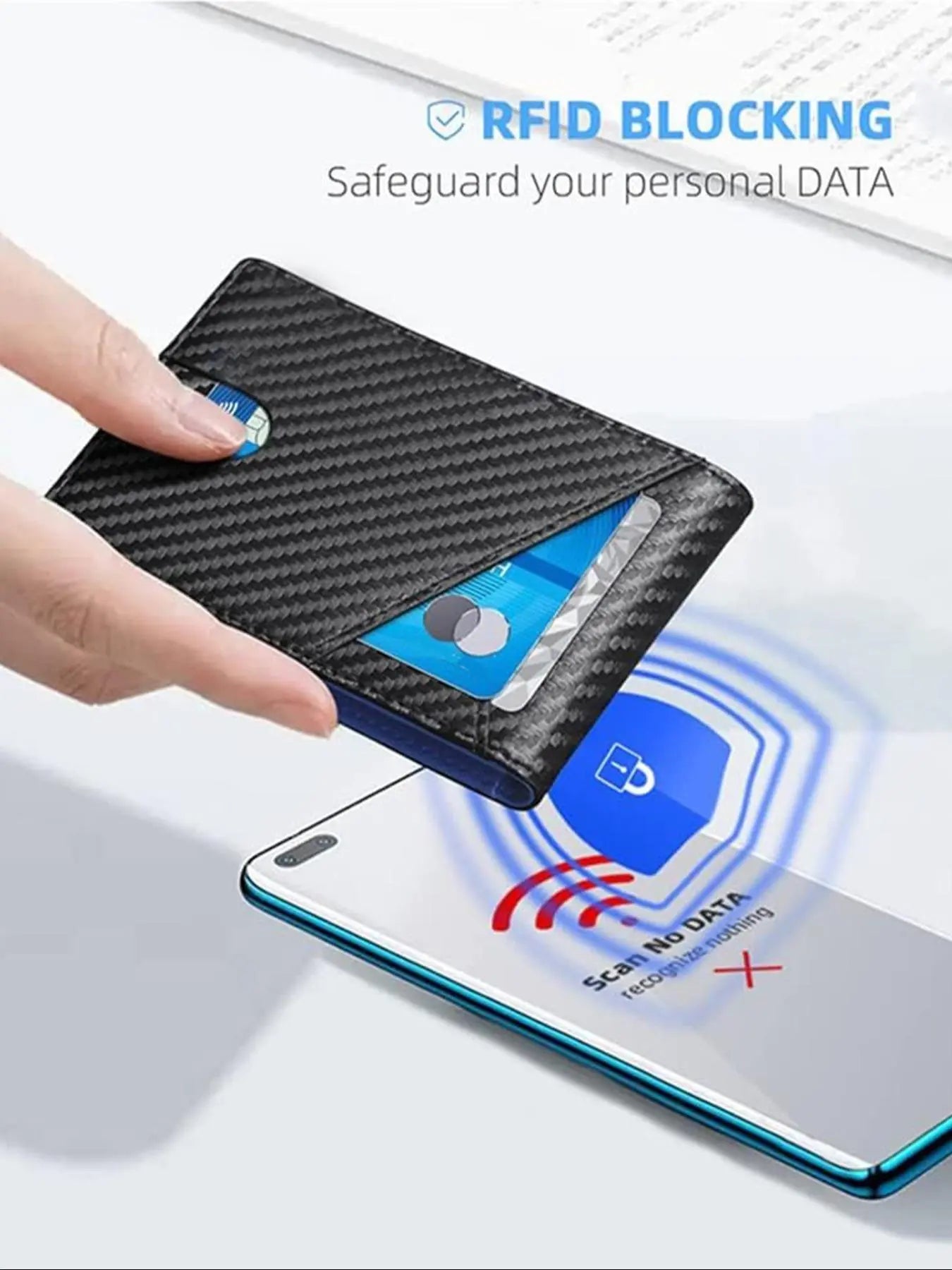 Minimalist Carbon Fiber RFID Wallet for Men Slim • Secure • Modern Everyday Carry