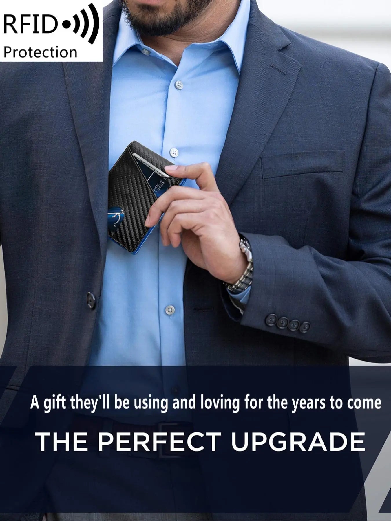 Minimalist Carbon Fiber RFID Wallet for Men Slim • Secure • Modern Everyday Carry