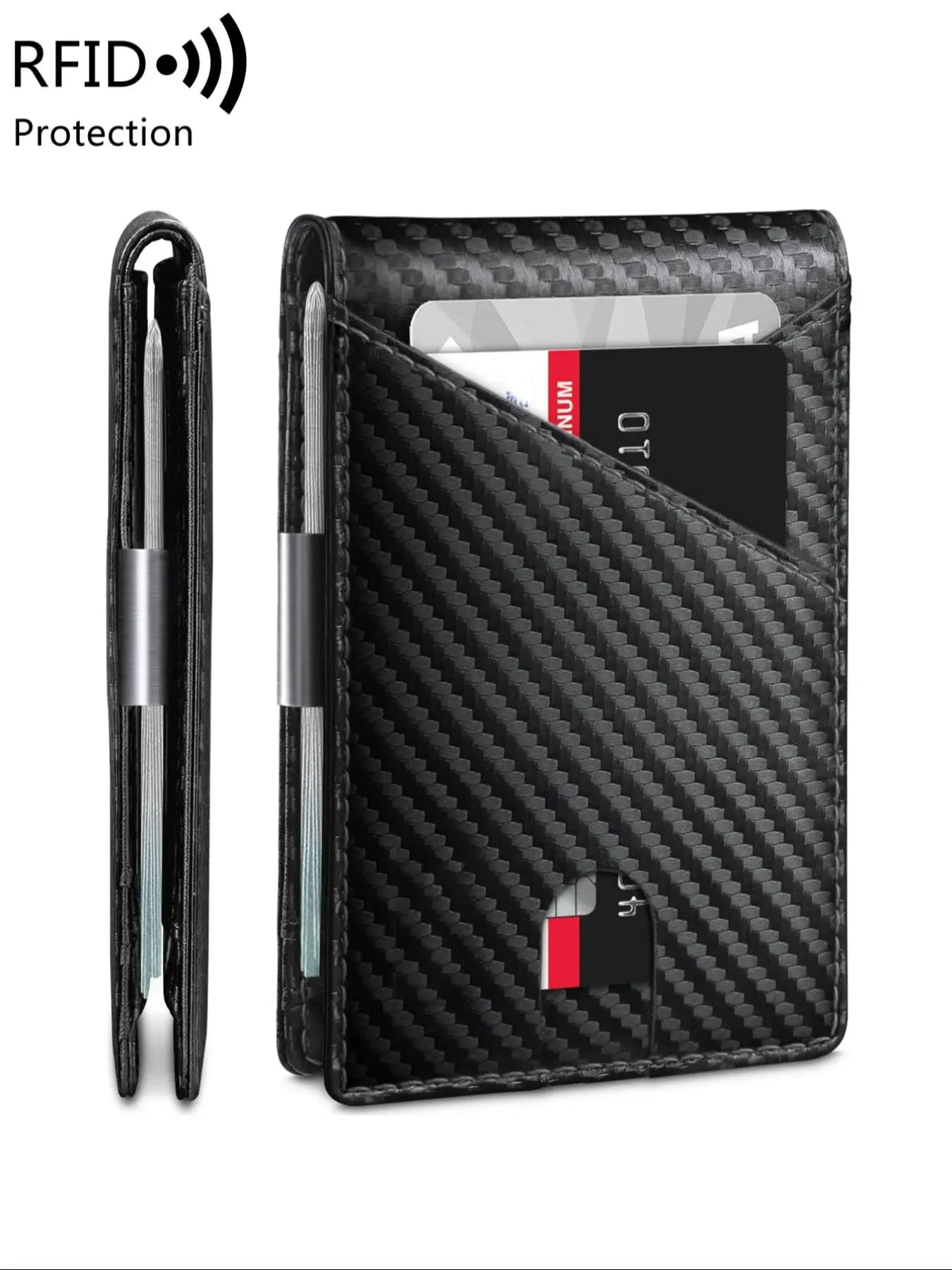 Minimalist Carbon Fiber RFID Wallet for Men Slim • Secure • Modern Everyday Carry